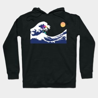 Panda Surfing at The Great Wave off Kanagawa Hoodie